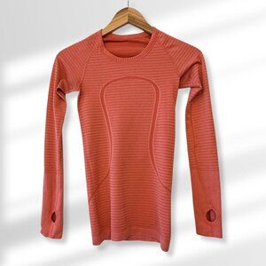 🧡 Lululemon Swiftly Tech Long Sleeve Crew | Seamless Thumbhole Top | Coral Pink